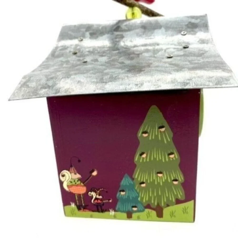 Helena Rozo Wood & Metal Whimsical Folk Art Birdhouse